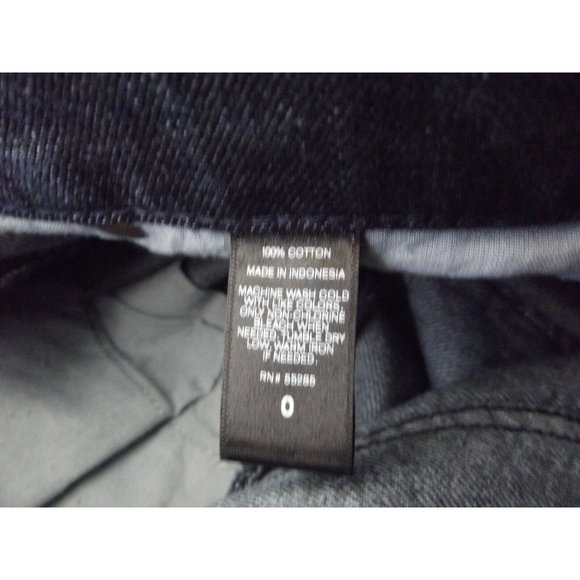 Express Size 0 High Rise Crop Jeans cropped whiskered dark blue xs - Picture 6 of 7